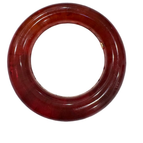 Kenneth Lane Bangle‎ Bracelet Dark Red Lucite Vintage Woman's 1980's EUC - Picture 3 of 9